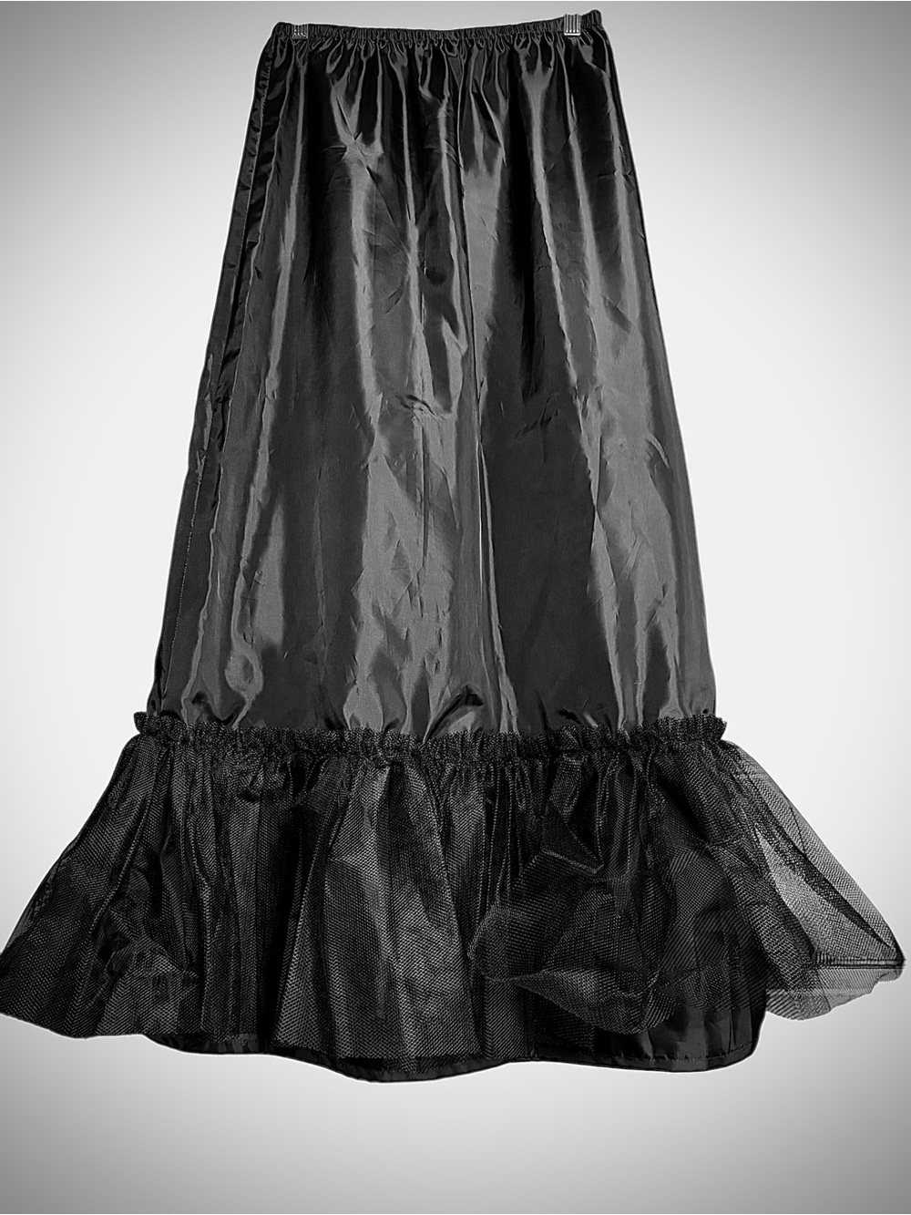 Vintage Black Half Slip Taffeta Tulle Crinoline